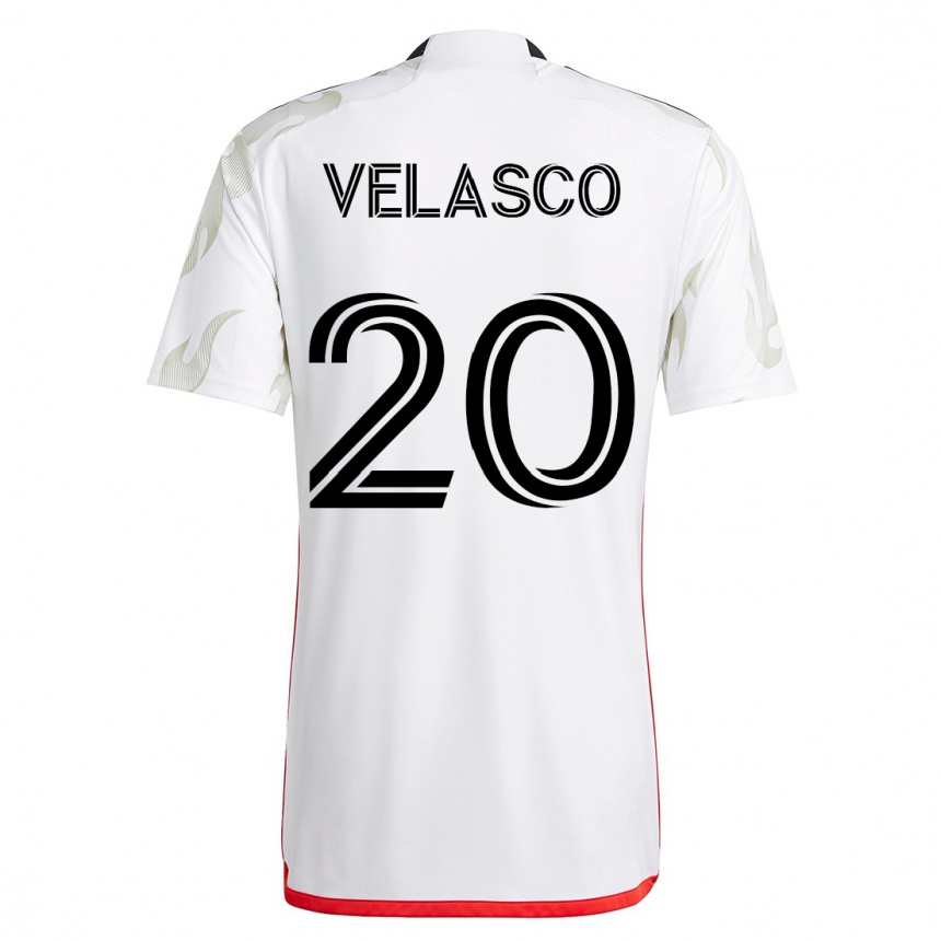 メンズフットボールアラン・ベラスコ#20白アウェイシャツ2023/24ジャージーユニフォーム