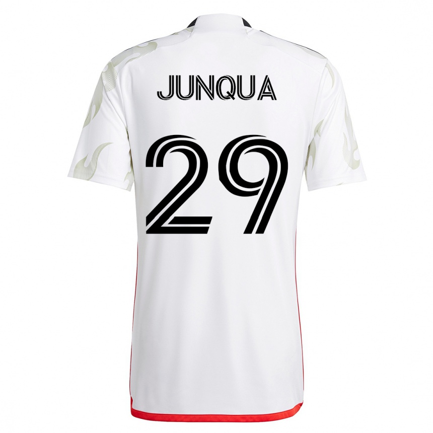 メンズフットボールサム・ジュンカ#29白アウェイシャツ2023/24ジャージーユニフォーム