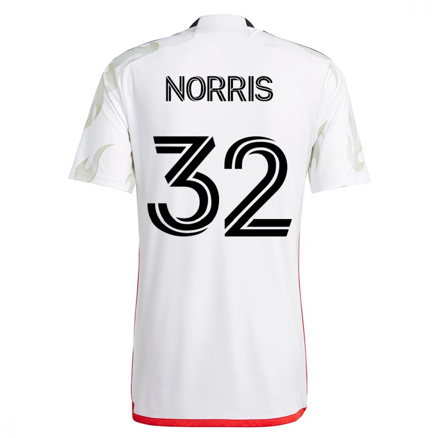 メンズフットボールノーラン・ノリス#32白アウェイシャツ2023/24ジャージーユニフォーム