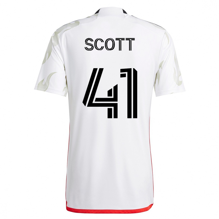 メンズフットボールタリク・スコット#41白アウェイシャツ2023/24ジャージーユニフォーム