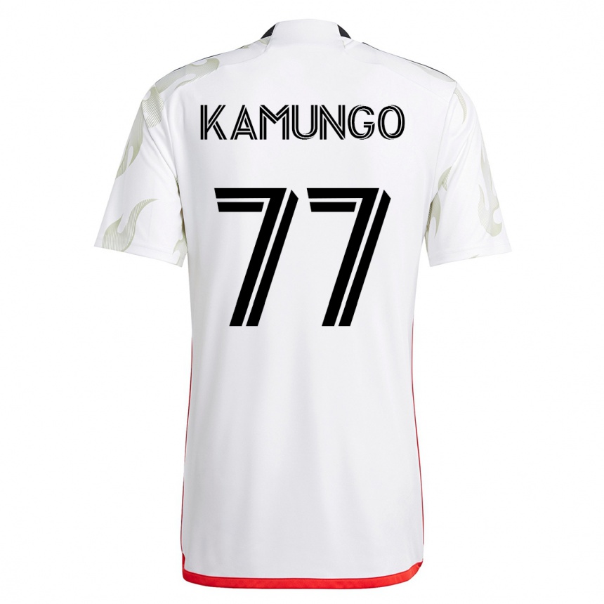 メンズフットボールバーナード・カムンゴ#77白アウェイシャツ2023/24ジャージーユニフォーム