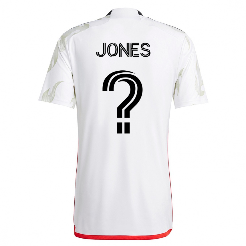 メンズフットボールジョーダン・ジョーンズ#0白アウェイシャツ2023/24ジャージーユニフォーム