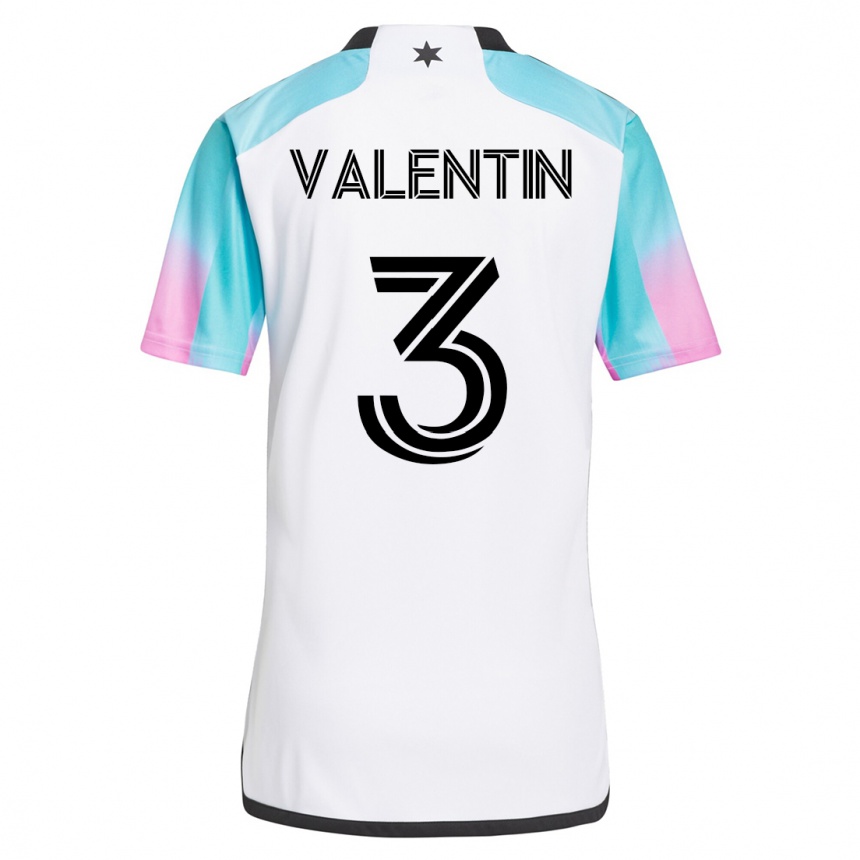 メンズフットボールザレク・ヴァレンティン#3白アウェイシャツ2023/24ジャージーユニフォーム