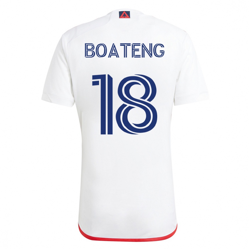 メンズフットボールエマニュエル・ボアテング#18赤、白アウェイシャツ2023/24ジャージーユニフォーム
