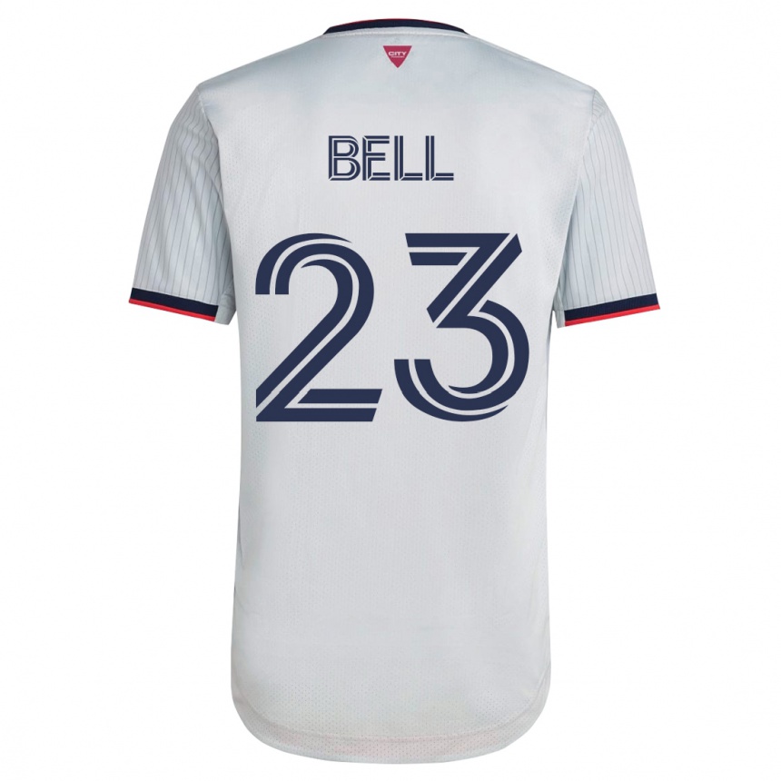 メンズフットボールジョン・ベル#23白アウェイシャツ2023/24ジャージーユニフォーム