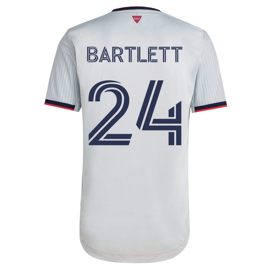 メンズフットボールルーカス・バートレット#24白アウェイシャツ2023/24ジャージーユニフォーム