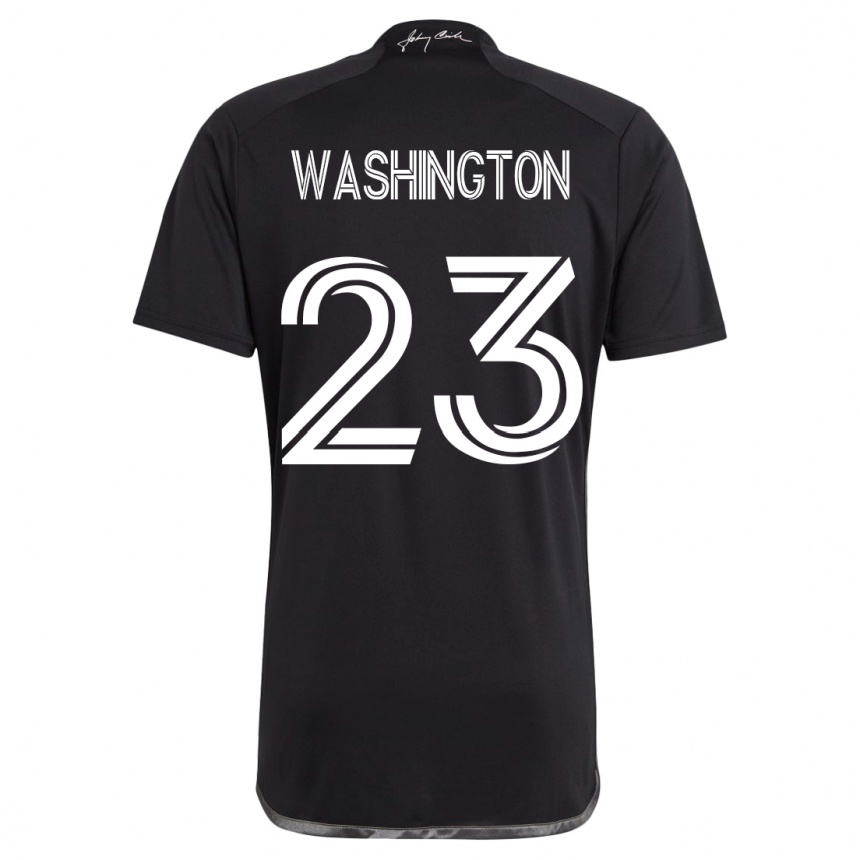 メンズフットボールテイラー・ワシントン#23黒アウェイシャツ2023/24ジャージーユニフォーム