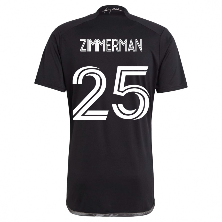 メンズフットボールウォーカー・ジマーマン#25黒アウェイシャツ2023/24ジャージーユニフォーム