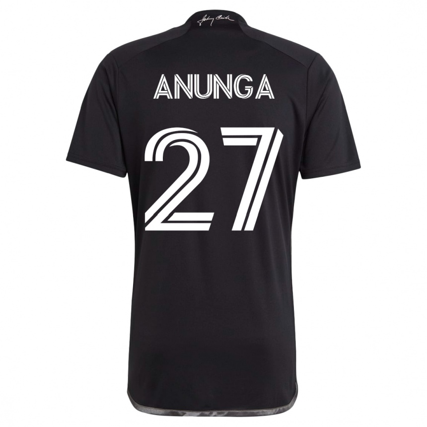 メンズフットボールソー・アヌンガ#27黒アウェイシャツ2023/24ジャージーユニフォーム