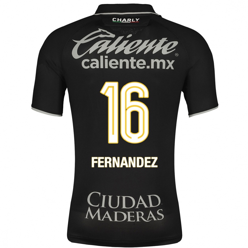 メンズフットボールオマール・フェルナンデス#16黒アウェイシャツ2023/24ジャージーユニフォーム