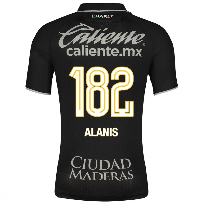 メンズフットボールアレハンドロ・アラニス#182黒アウェイシャツ2023/24ジャージーユニフォーム