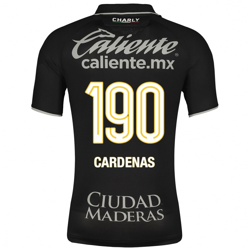 メンズフットボールエミリオ・カルデナス#190黒アウェイシャツ2023/24ジャージーユニフォーム