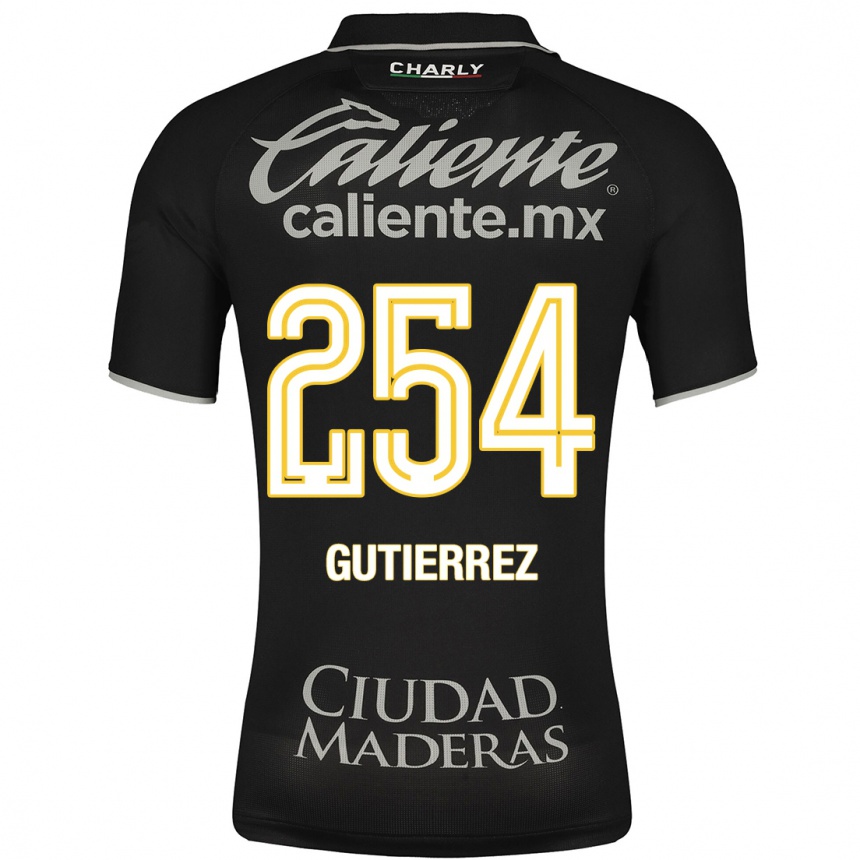 メンズフットボールアラン・グティエレス#254黒アウェイシャツ2023/24ジャージーユニフォーム