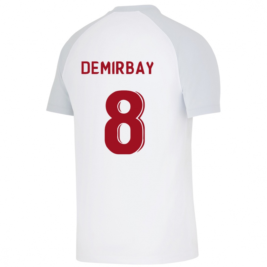 メンズフットボールケレム・デミルバイ#8白アウェイシャツ2023/24ジャージーユニフォーム