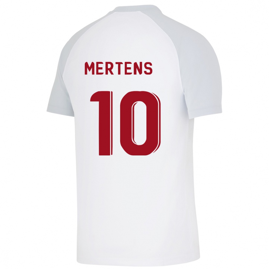 メンズフットボールドリース・メルテンス#10白アウェイシャツ2023/24ジャージーユニフォーム
