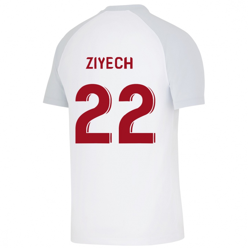 メンズフットボールハキム・ツィエク#22白アウェイシャツ2023/24ジャージーユニフォーム