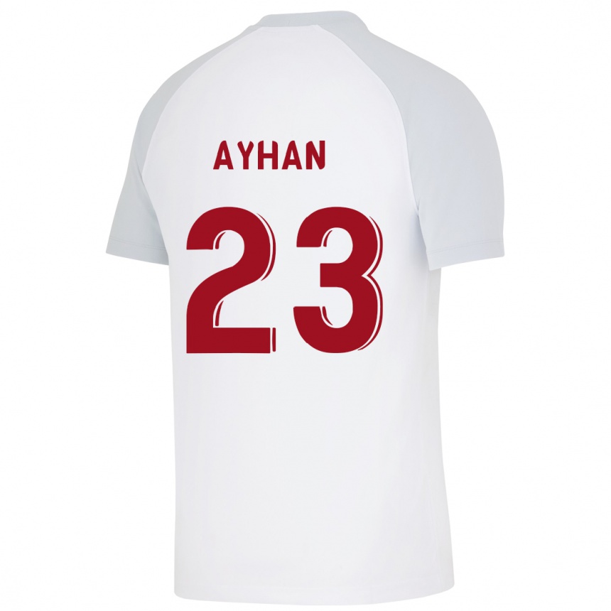 メンズフットボールカーン・アイハン#23白アウェイシャツ2023/24ジャージーユニフォーム
