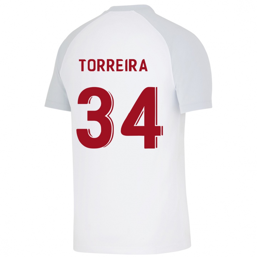 メンズフットボールルーカス・トレイラ#34白アウェイシャツ2023/24ジャージーユニフォーム