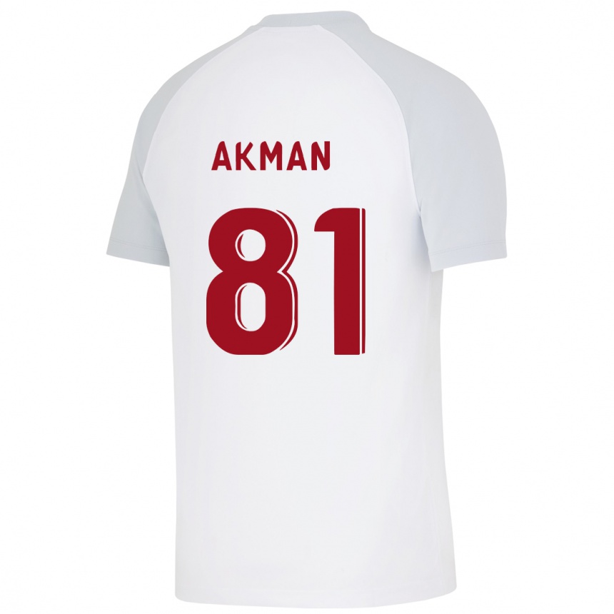 メンズフットボールハムザ・アクマン#81白アウェイシャツ2023/24ジャージーユニフォーム