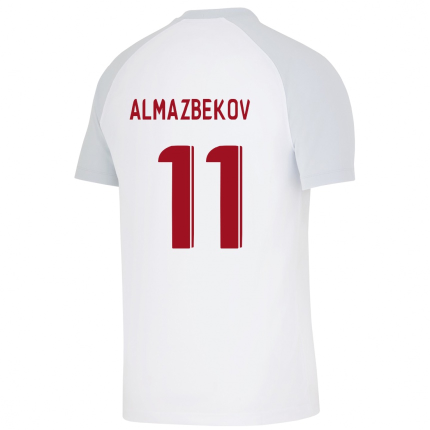 メンズフットボールベクナス・アルマズベコフ#11白アウェイシャツ2023/24ジャージーユニフォーム