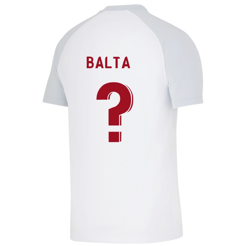 メンズフットボールカグリ・ハカン・バルタ#0白アウェイシャツ2023/24ジャージーユニフォーム