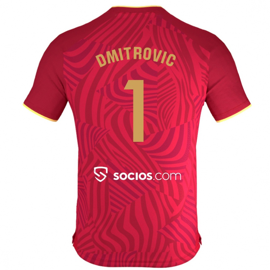 メンズフットボールマルコ・ドミトロヴィッチ#1赤アウェイシャツ2023/24ジャージーユニフォーム