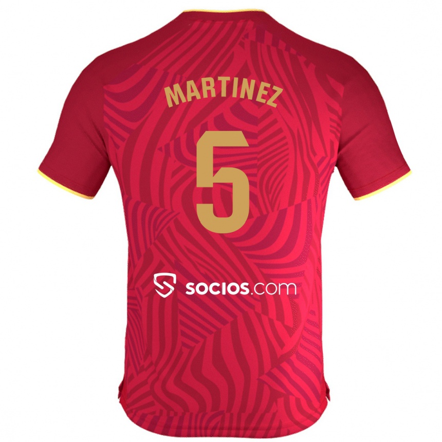メンズフットボールセルヒオ・マルティネス#5赤アウェイシャツ2023/24ジャージーユニフォーム