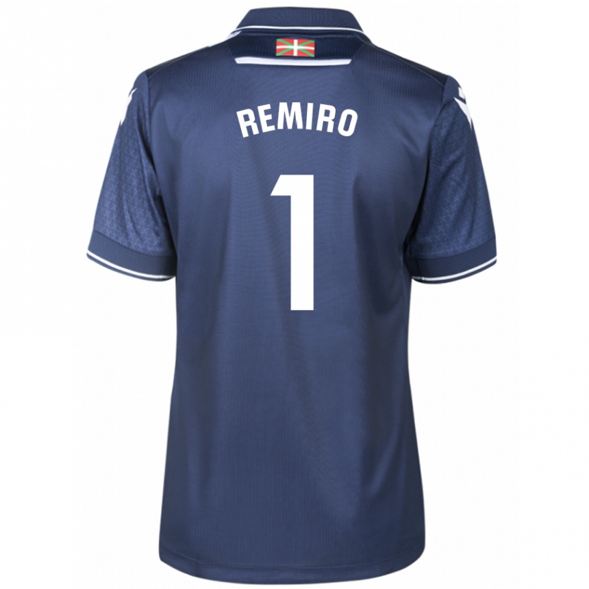 メンズフットボールアレックス・レミロ#1ネイビーアウェイシャツ2023/24ジャージーユニフォーム