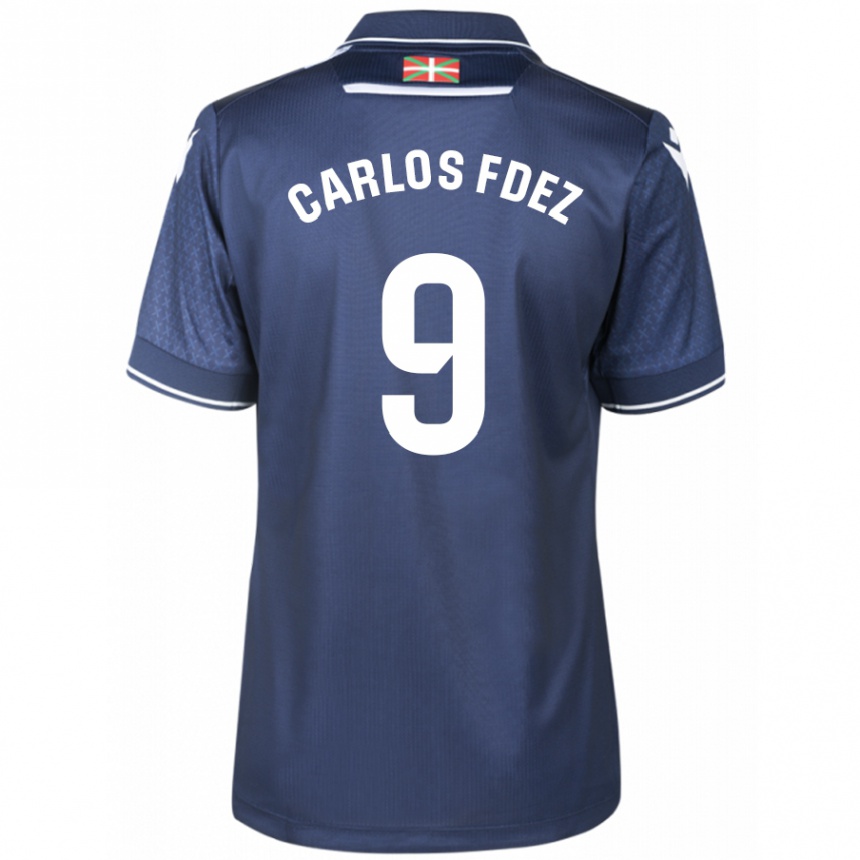 メンズフットボールカルロス・フェルナンデス#9ネイビーアウェイシャツ2023/24ジャージーユニフォーム