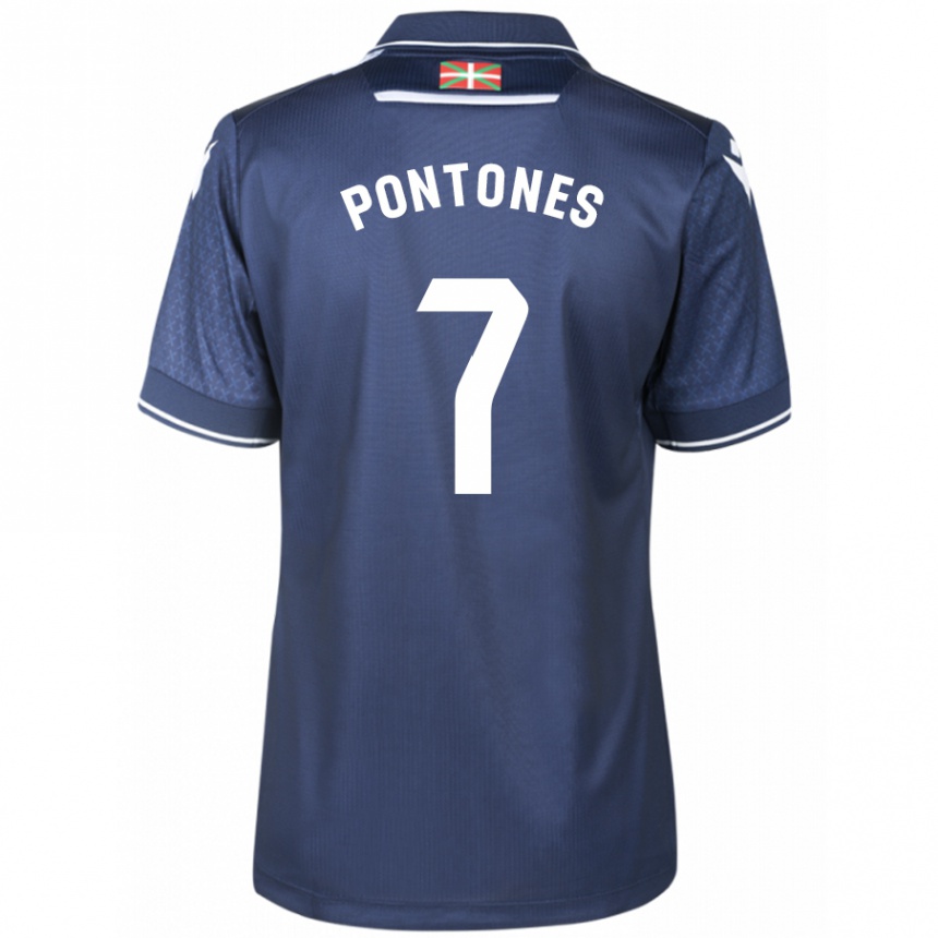 メンズフットボールフアン・カルロス・ポントネス#7ネイビーアウェイシャツ2023/24ジャージーユニフォーム