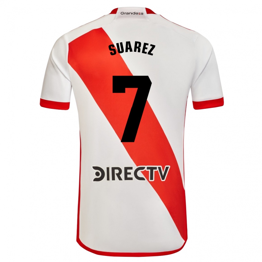 レディースフットボールマティアス・スアレス#7赤、白ホームシャツ2023/24ジャージーユニフォーム