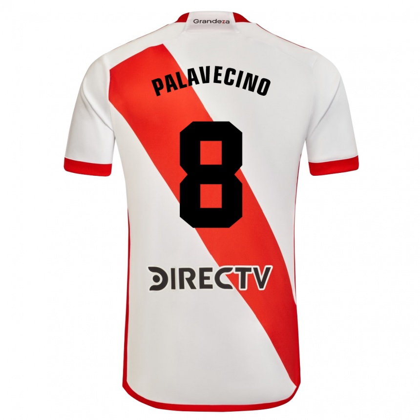 レディースフットボールアグスティン・パラベシーノ#8赤、白ホームシャツ2023/24ジャージーユニフォーム