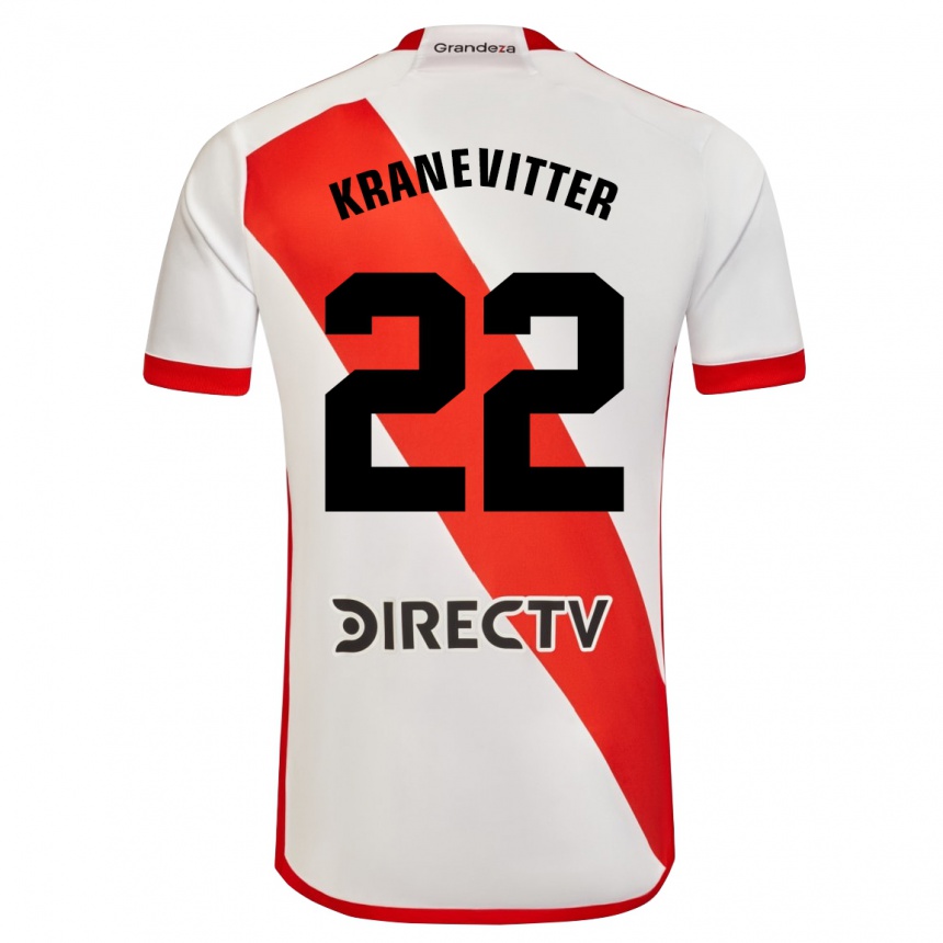 レディースフットボールマティアス・クラネビッテル#22赤、白ホームシャツ2023/24ジャージーユニフォーム