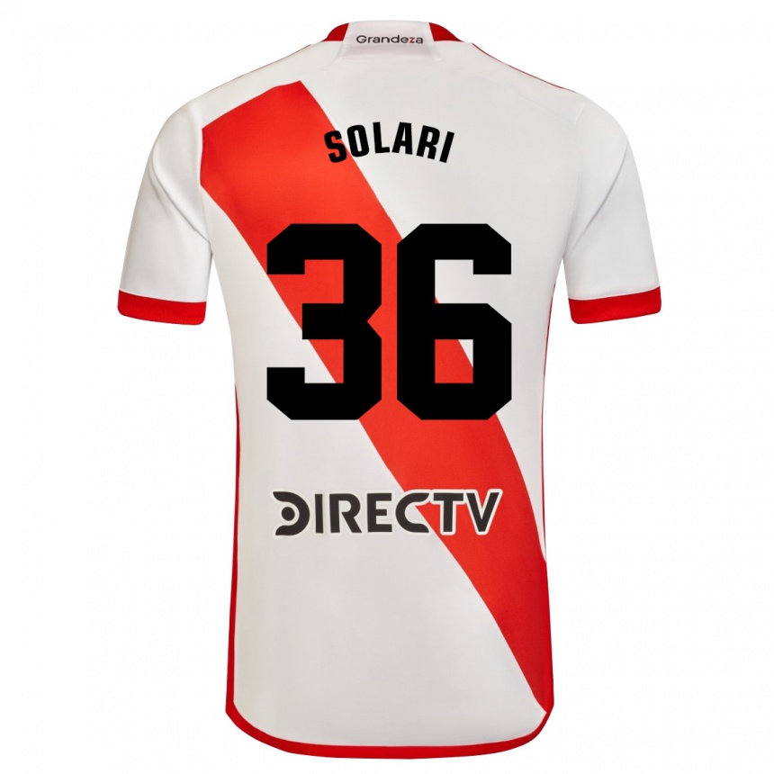 レディースフットボールパブロ・ソラーリ#36赤、白ホームシャツ2023/24ジャージーユニフォーム