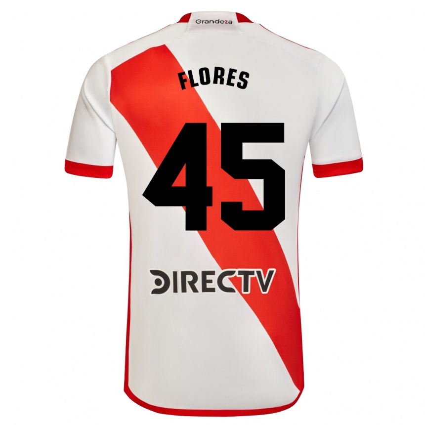 レディースフットボールホアキン・フローレス#45赤、白ホームシャツ2023/24ジャージーユニフォーム