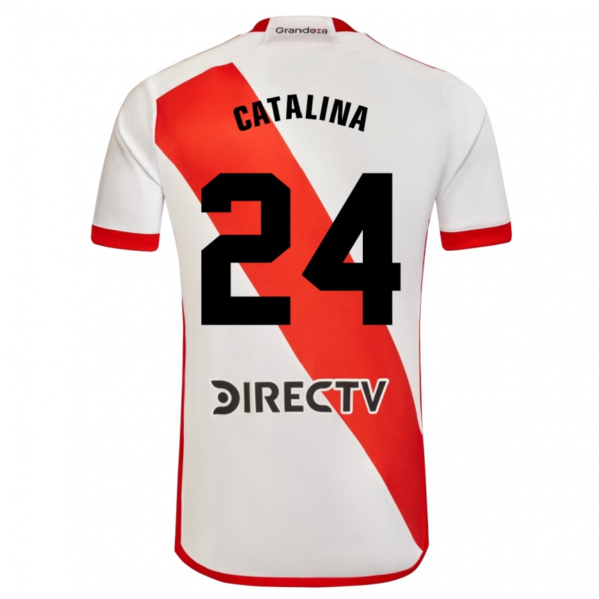 レディースフットボールカタリナ・プリモ#24赤、白ホームシャツ2023/24ジャージーユニフォーム