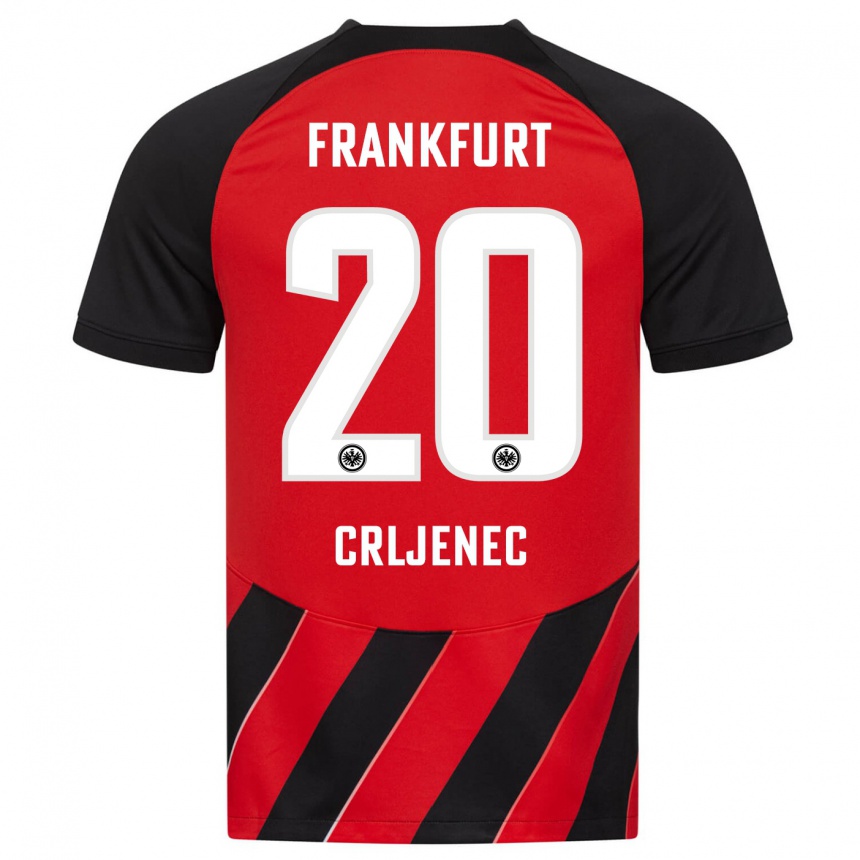 レディースフットボールドミニク・クルリェネック#20赤、黒ホームシャツ2023/24ジャージーユニフォーム