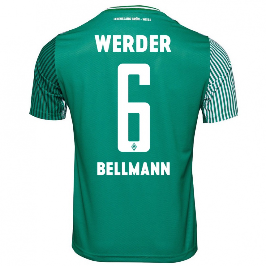 レディースフットボールポール・ベルマン#6緑ホームシャツ2023/24ジャージーユニフォーム
