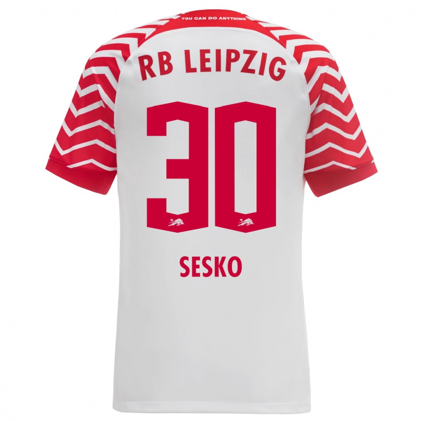 レディースフットボールベンヤミン・シェシュコ#30白ホームシャツ2023/24ジャージーユニフォーム