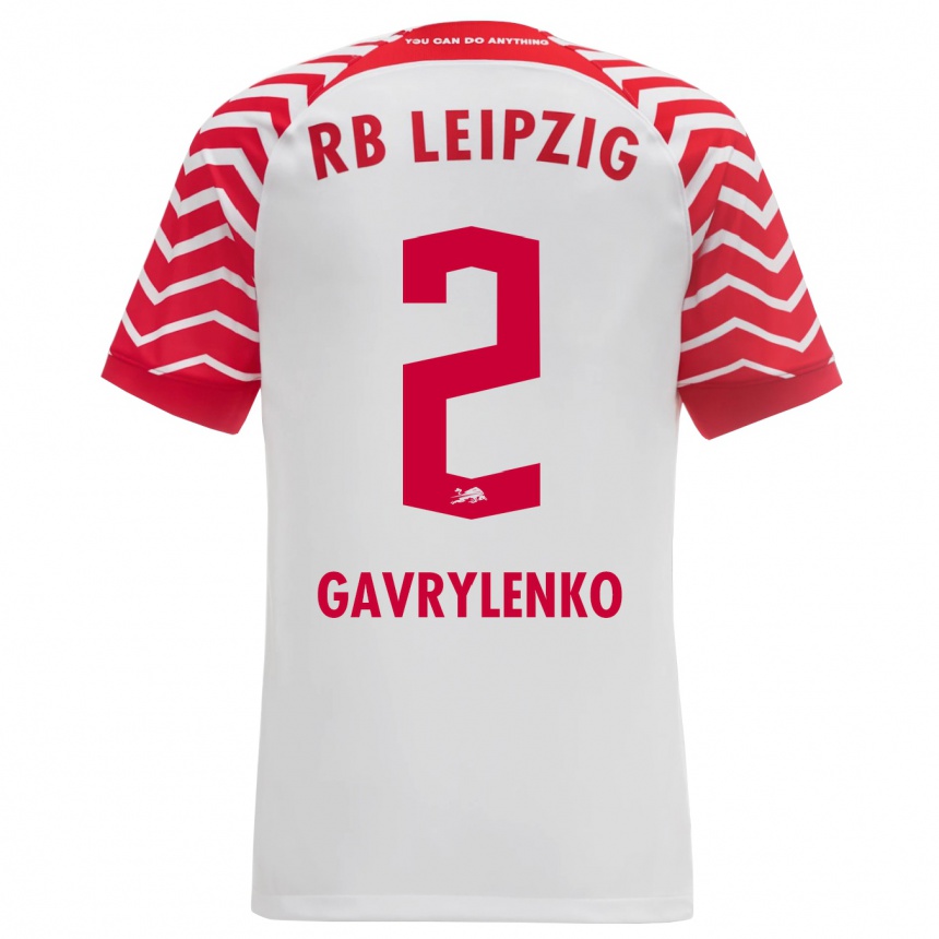 レディースフットボールオレクサンドル・ガブリレンコ#2白ホームシャツ2023/24ジャージーユニフォーム
