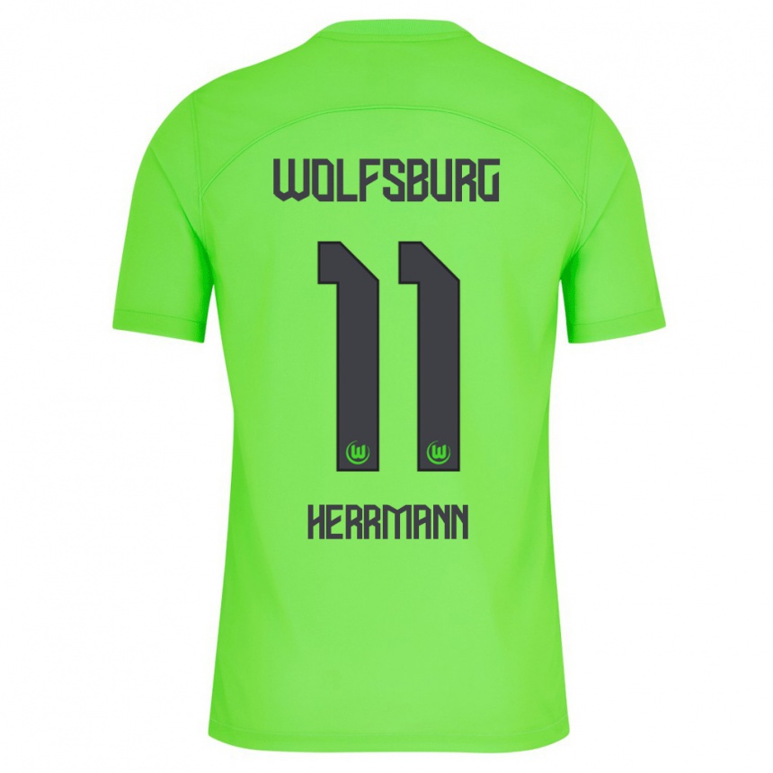 レディースフットボールマックス・ハーマン#11緑ホームシャツ2023/24ジャージーユニフォーム