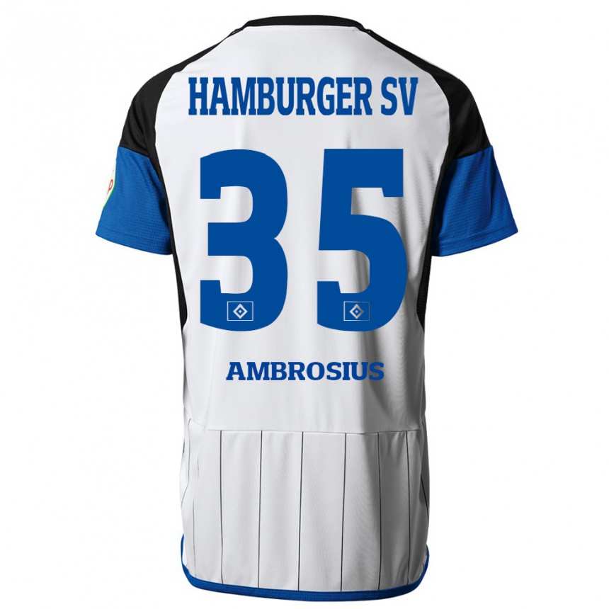 レディースフットボールステファン・アンブロシウス#35白ホームシャツ2023/24ジャージーユニフォーム