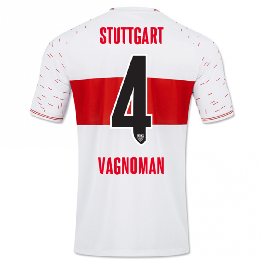 レディースフットボールヨシュア・ヴァグノマン#4白ホームシャツ2023/24ジャージーユニフォーム
