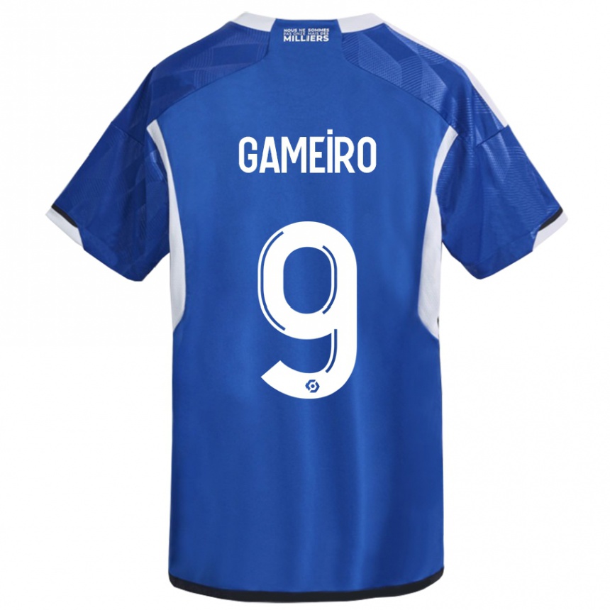 レディースフットボールケヴィン・ガメイロ#9青ホームシャツ2023/24ジャージーユニフォーム