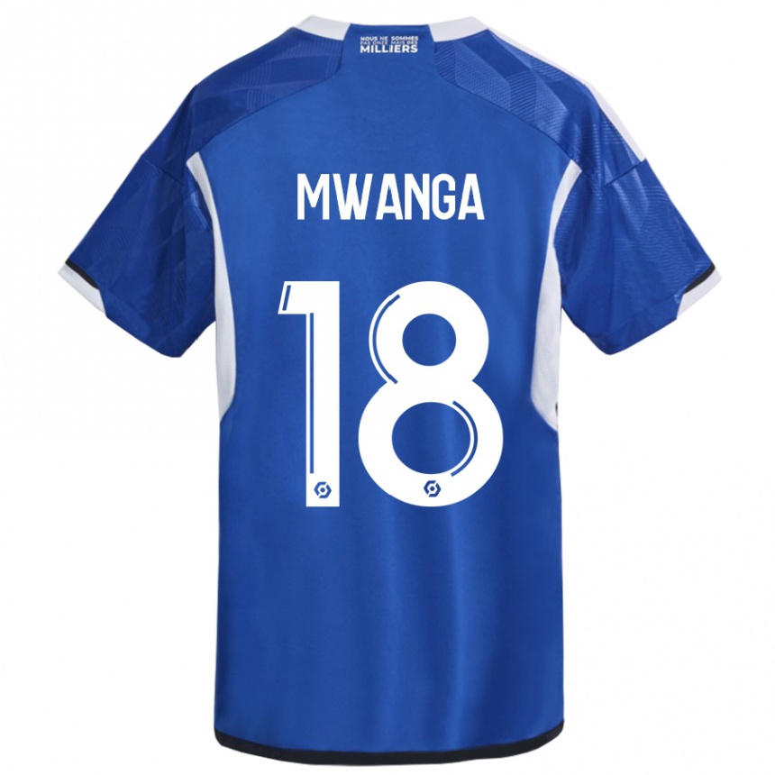 レディースフットボールジュニオール・ムワンガ#18青ホームシャツ2023/24ジャージーユニフォーム