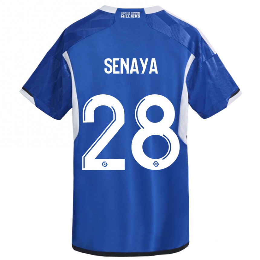 レディースフットボールマービン・セナヤ#28青ホームシャツ2023/24ジャージーユニフォーム