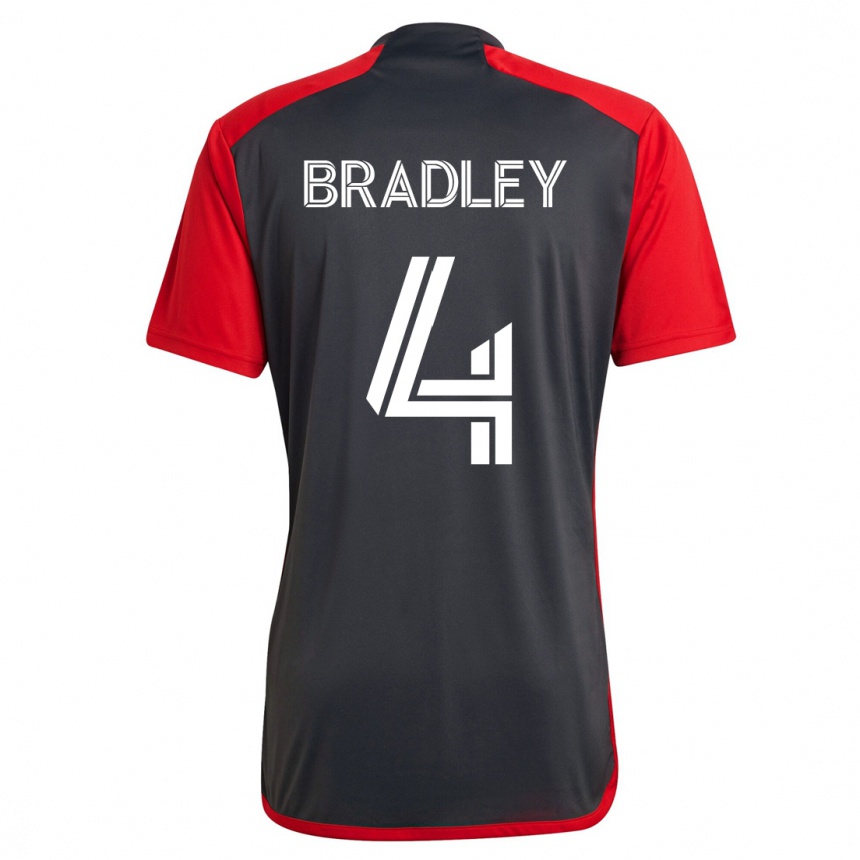レディースフットボールマイケル・ブラッドリー#4グレーホームシャツ2023/24ジャージーユニフォーム