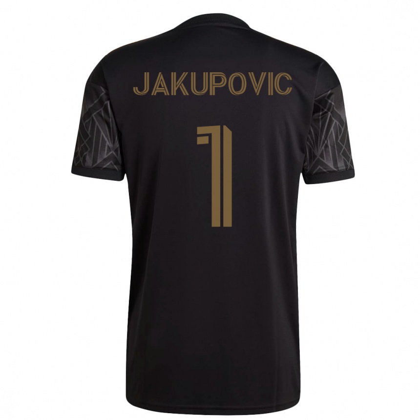 レディースフットボールエルディン・ヤクポヴィッチ#1黒ホームシャツ2023/24ジャージーユニフォーム
