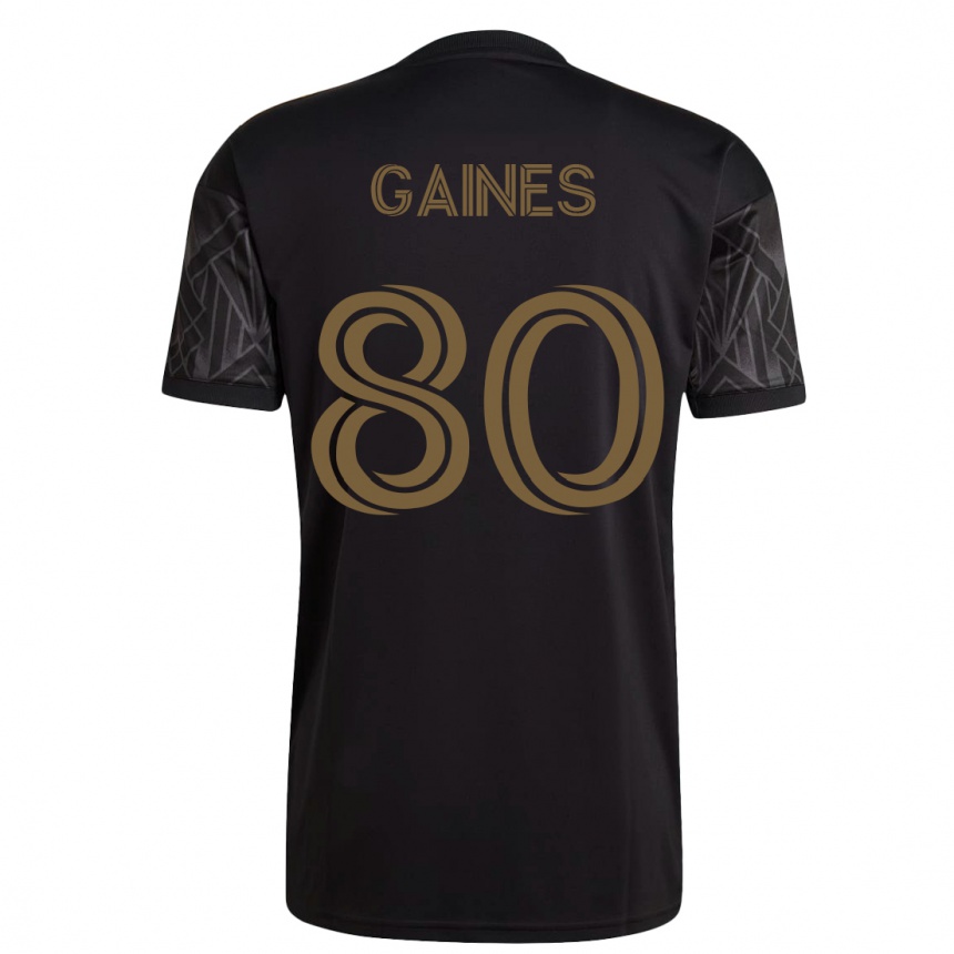 レディースフットボールジュリアン・ゲインズ#80黒ホームシャツ2023/24ジャージーユニフォーム