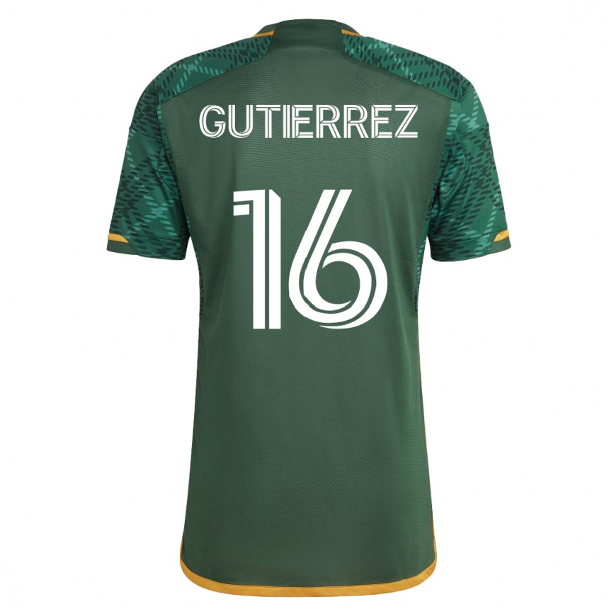 レディースフットボールディエゴ・グティエレス#16緑ホームシャツ2023/24ジャージーユニフォーム